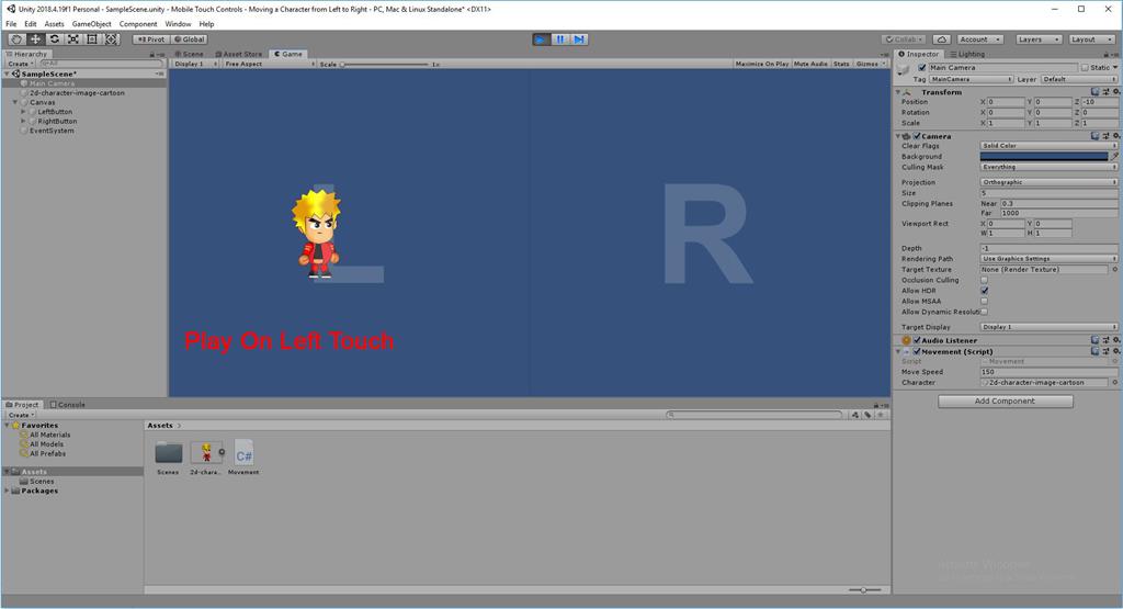 Mobile Touch Controls - Moving A Character From Left To Right Using C# Scripts In Unity